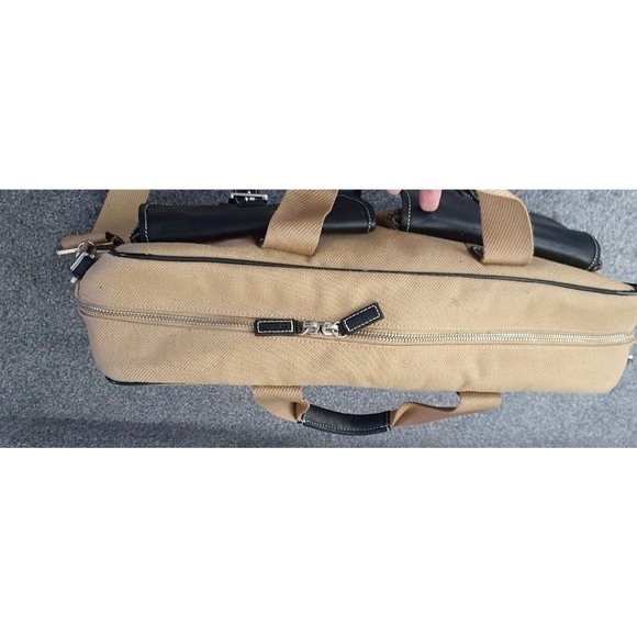 Hartmann Ziptop Briefcase Canvas and Leather HUDSON COLLECTION TAN AND BLACK - Picture 15 of 16